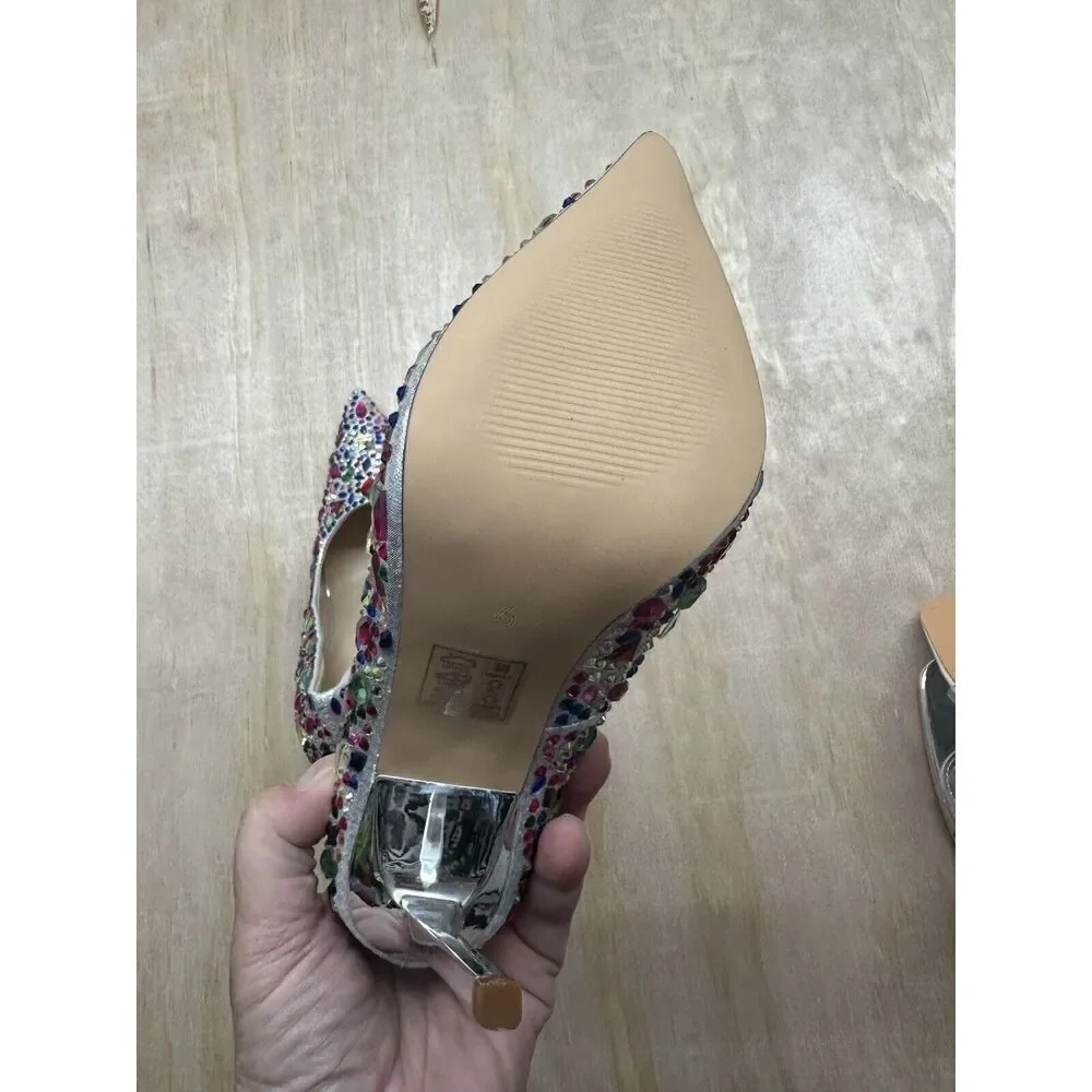 AZALEA WANG Juarez Pointed Toe Pump in Multi Color Size 6‎ Prom Wedding Gems